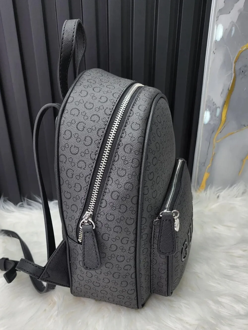 GUESS Grey Logo Backpack for Men